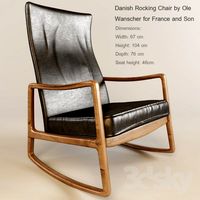 Danish Rocking Chair by Ole Wanscher for France and Son
