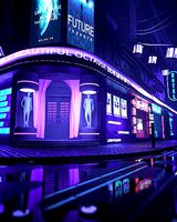 Sci-fi neon city