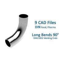 Hygienic Bends 90 Degrees - DIN11852 Welding Ends -