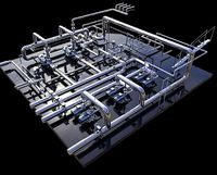 Industrial boiler room