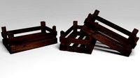 176 tris Lowpoly Wooden fruit case high resolution