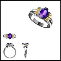 Aquamarine color stone ring autodesk jewelry design | 3D