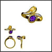 Color stonerings sets cad cam jewelry design | 3D