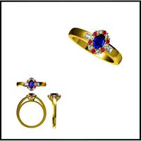 Color stonerings sets cad Diamond jewellery design | 3D