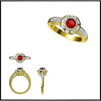 Color stonerings sets cad jewellery design course | 3D