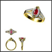 Color stonerings sets jewellery cad design | 3D
