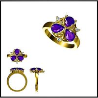 Color stonerings sets wax files jewelry | 3D
