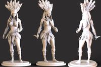Aztec Women Sculpture | 3D