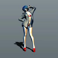 Girl in a mans shirt | 3D