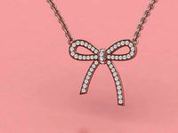 Bow Diamond Pendant printable model 18mm size 3dmodel | 3D