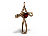 Cross pendant with round gemstone | 3D