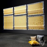Roman shades with pillows