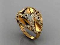 GC GOLD Y230- Diamond gold Ring  | 3D