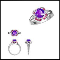 Aquamarine color stone ring cad cam jewelry design | 3D