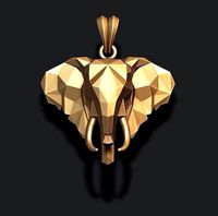Elephant pendant low poly | 3D