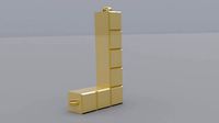 rgd L tetris style pendant | 3D