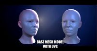 Base Mesh Female Model with UVs