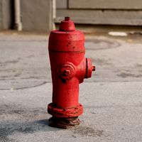 Red fire hydrant