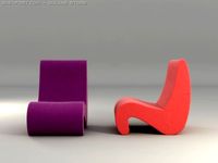 Armchair Vitra Amoebe 3D Model