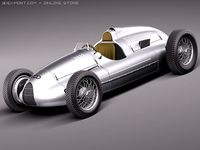 Auto Union type D 1938 3D Model