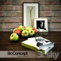 composition with accessories Danish furniture brand Bo concept.