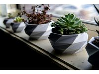 Low Poly Planter - Wide Top by OmNomNomagon