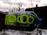 Plastic bottle bird feeder