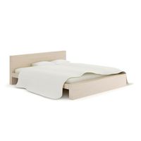 Light Wooden Bed with Pillows 3D Model