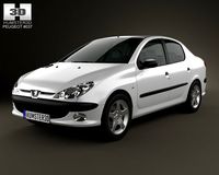 Peugeot 206 sedan 2010 3D Model