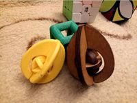 Wooden Intelligence Toy Kong Ming Lock Glasses Lock Puzzle 3D Brain Teaser 2