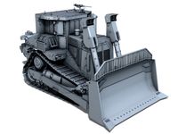 Armored CAT D9R Bulldozer 3D Model