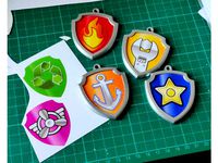 Paw Patrol badges with printed inlays