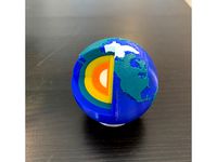 Multi-Color World Earth Model with Cross Section and Stand