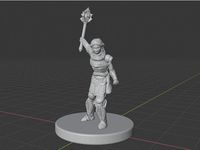 Female Paladin + Mace (can be printed separately or with miniature) (18mm Scale)