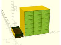 OpenScad Customizable Storage Box With Dividable Drawers