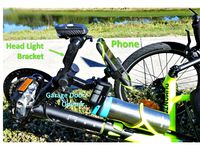 Headlight and Phone Accessory Mount for Catrike Recumbent