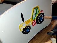 tractor on bed