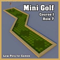 Low Poly Mini Golf Hole C1H7 3D Model