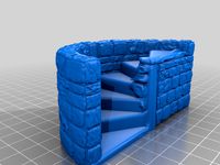 Dungeon Stone Double Wide Spiral Staircase