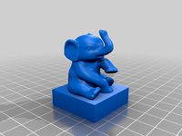 Sitting elephant on a Lego Duplo compatible brick