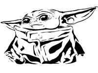 Baby Yoda stencil 3