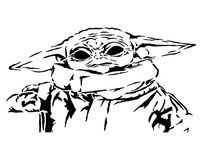 Baby Yoda stencil 2