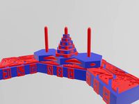 Multi-Material Stargate Remixed Towers of Hanoi