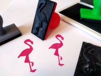 Flamingo Rubber Stamp