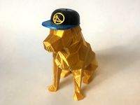 Low Poly Dog Wearing Hat