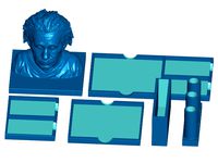 UPDATED Einstein Postit Note, Pen, USB, SD, Micro-SD Holder (Modular Office Desk Organizer)