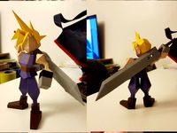 Posed Cloud Low Poly Final Fantasy 7 FF7 VII by Cestymour