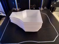 Tray with Funnel for Gaming Tokens, Dice, Parts, Hardware