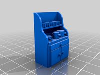 Kitchen cabinet with mugs and utencils