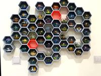 Modular hexagonal wall shelf for re-ment Pokemon Terrariums